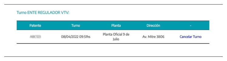 Paso 3 para consultar o cambiar el turno de la VTV en San Nicolas